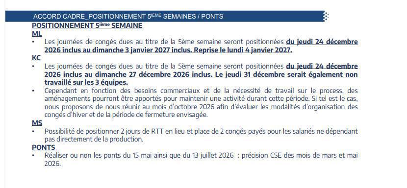 ORGANISATION DU TEMPS DE TRAVAIL ET DES CONGES Site de METZ