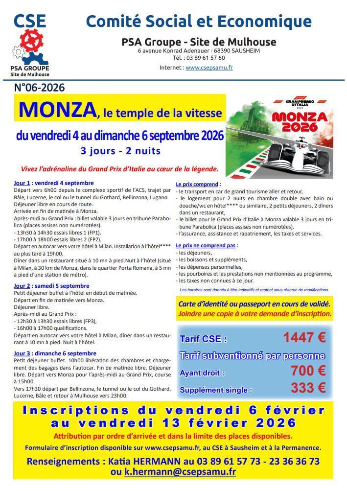 MU: WEEK END MONZA ET AMSTERDAM