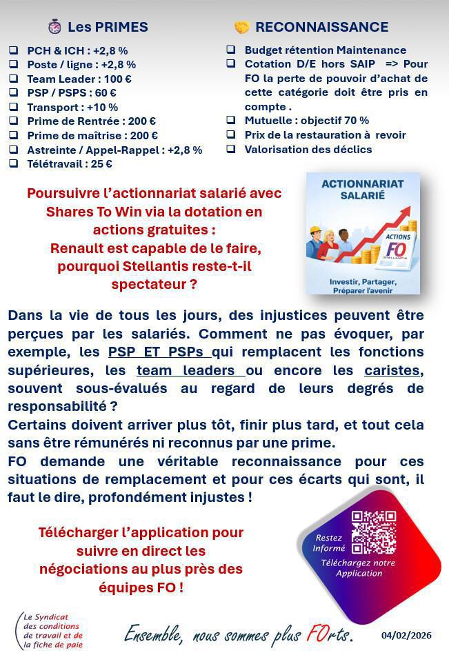 Revendications FO au NAO 