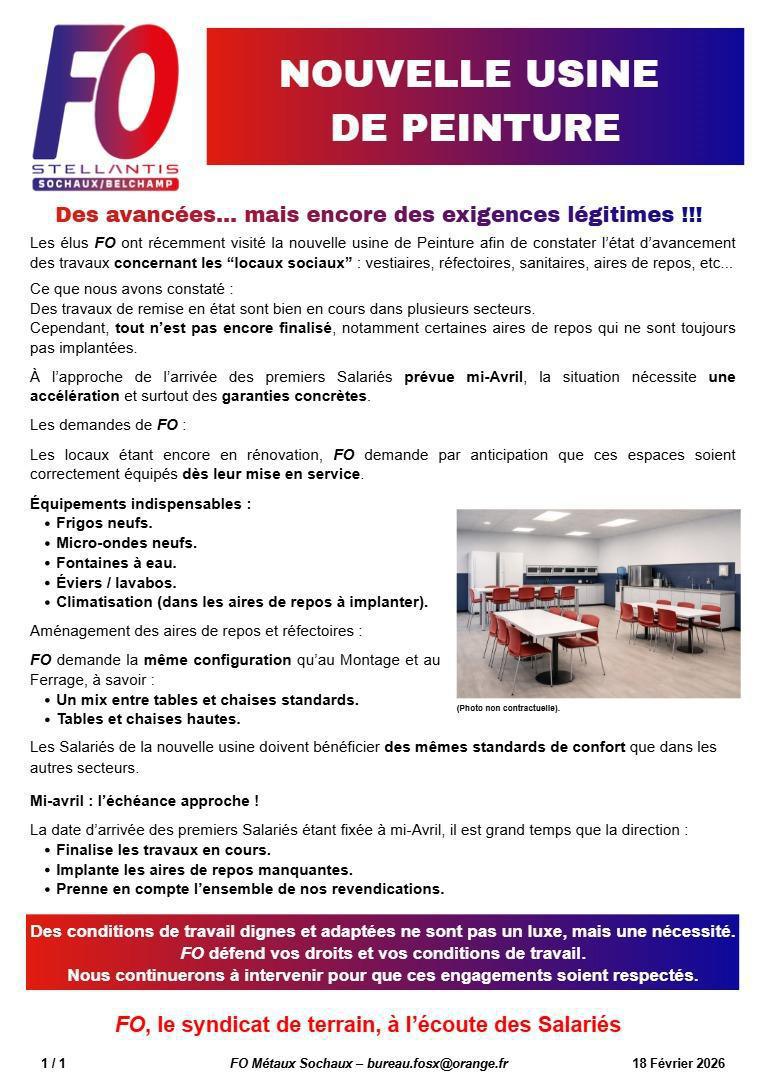 SX/BP: InFOs / Nouvelle usine de PEINTURE 