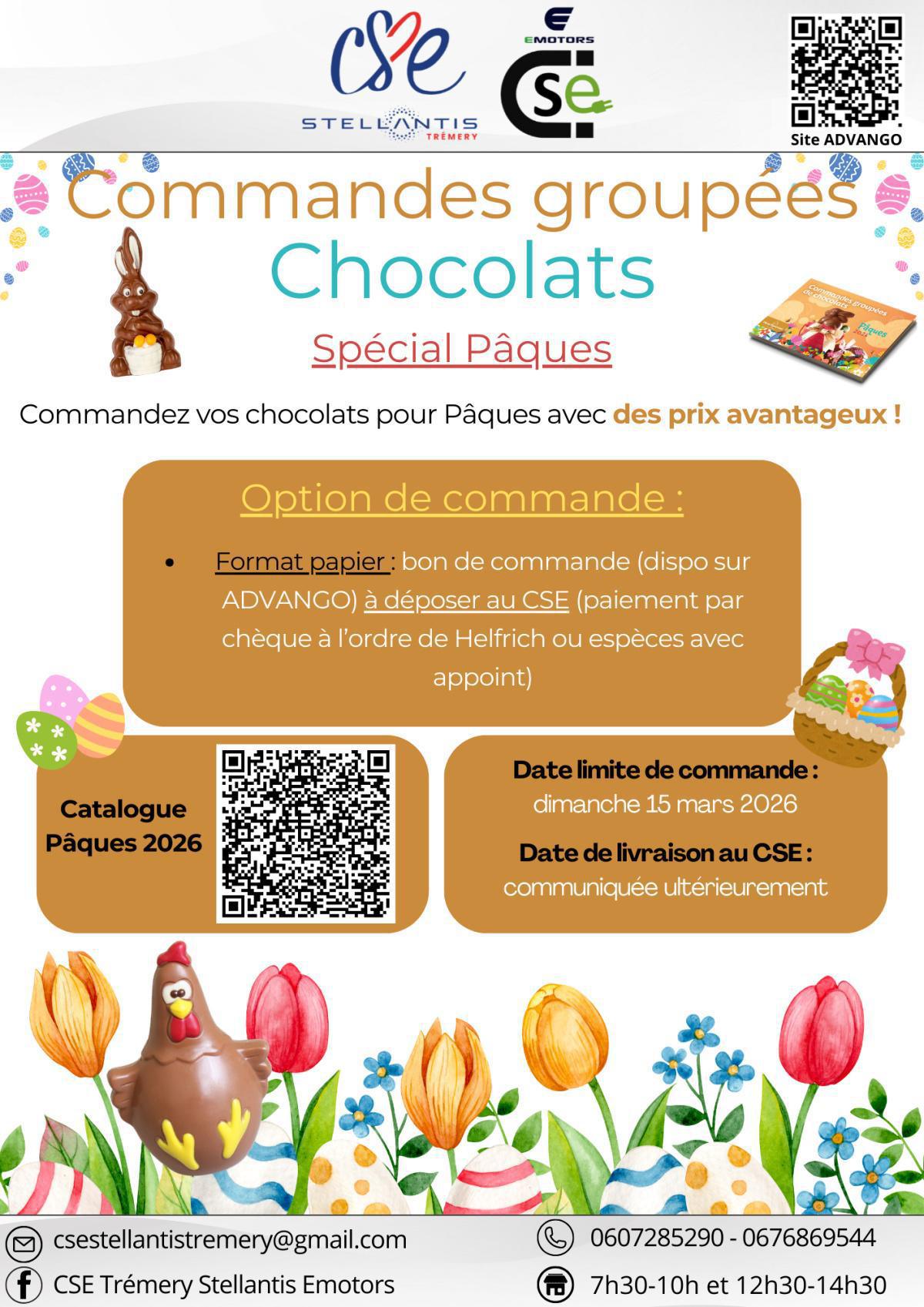 COMMANDE GROUPE DE PAQUES