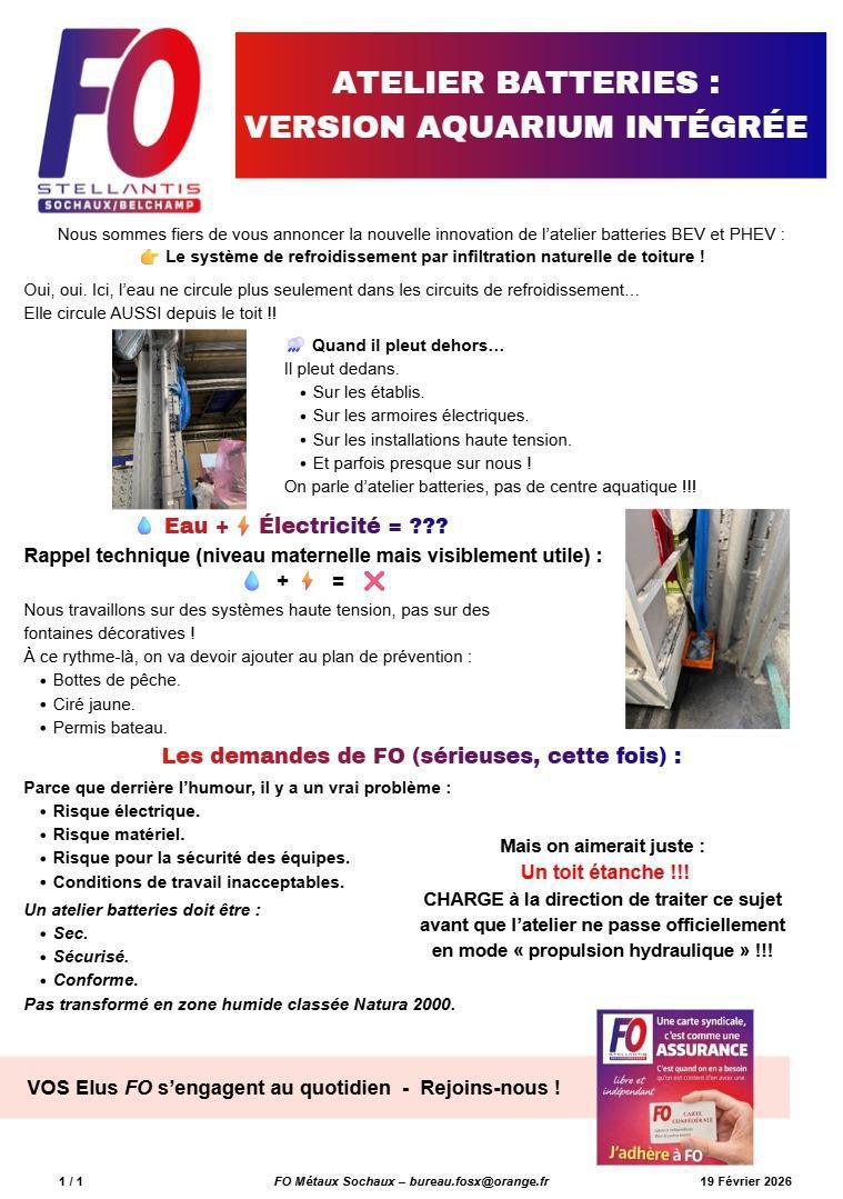 SOC: Atelier batteries en fuite !!!