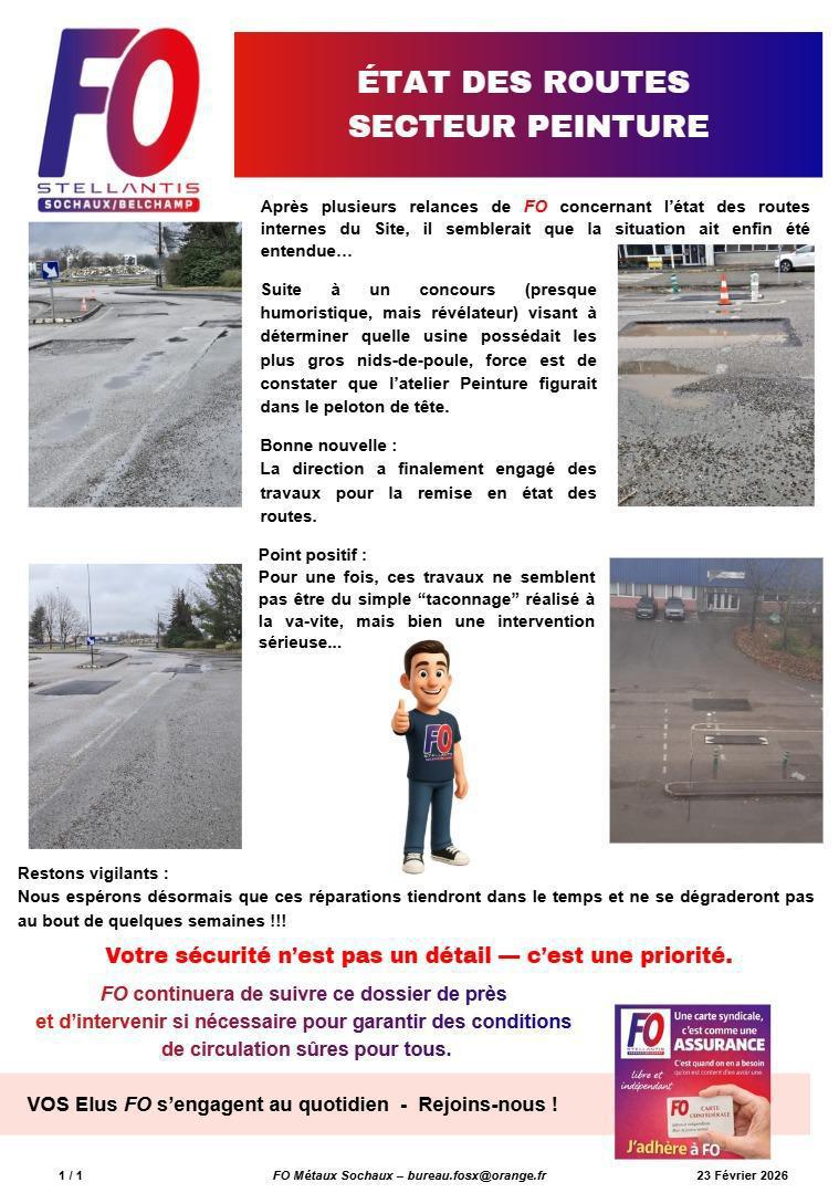 SOC: '' ETAT des Routes ''...