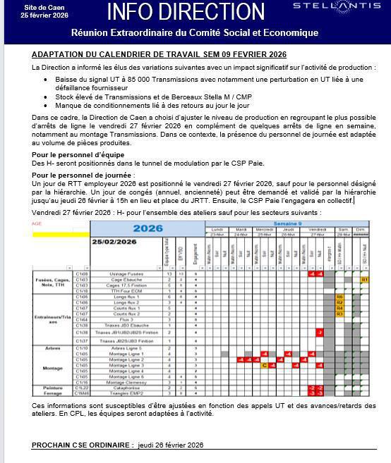 INFO CSE EXTRA du 25 février 2026