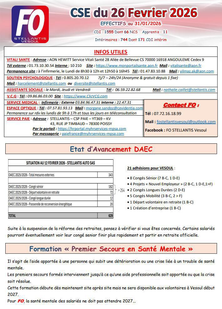 Compte rendu CSE du 26 Février 2026 Compte rendu CSE du 26 Février 2026