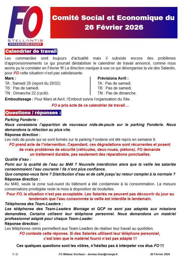 SOC: Tract CSE ordinaire du 26 fév 2026 