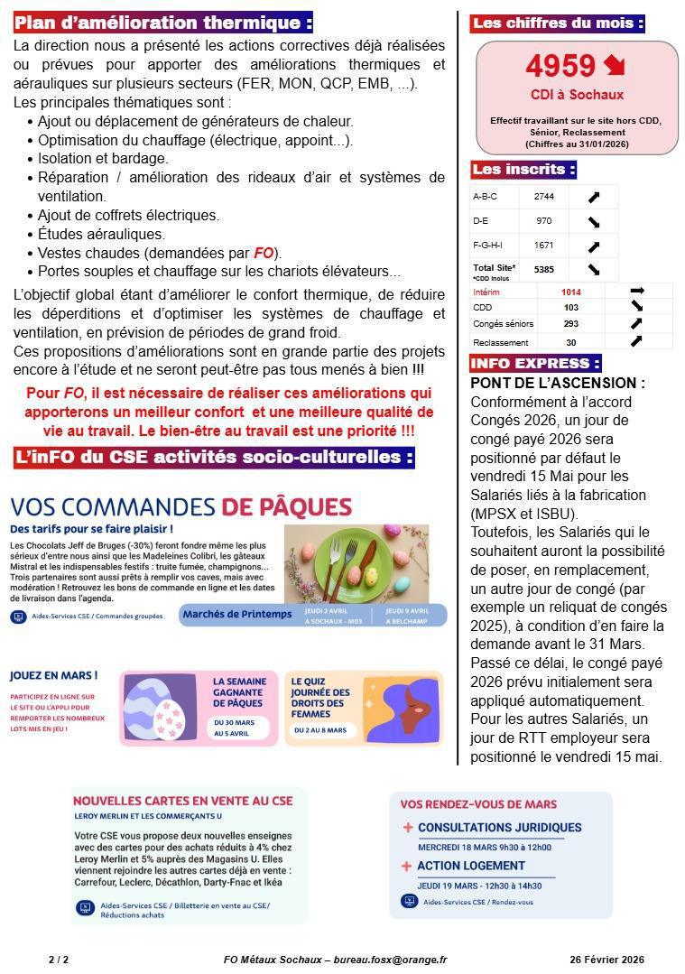 SOC: Tract CSE ordinaire du 26 fév 2026 