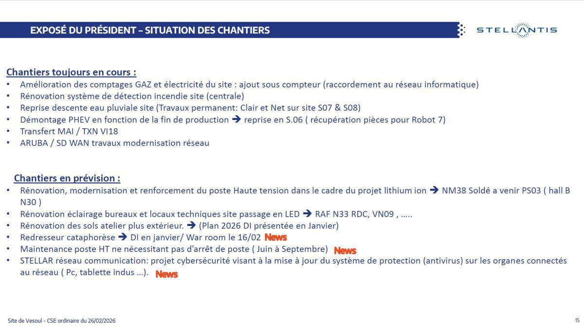 Quelques données et infos suite au CSE du 26 Février 2026