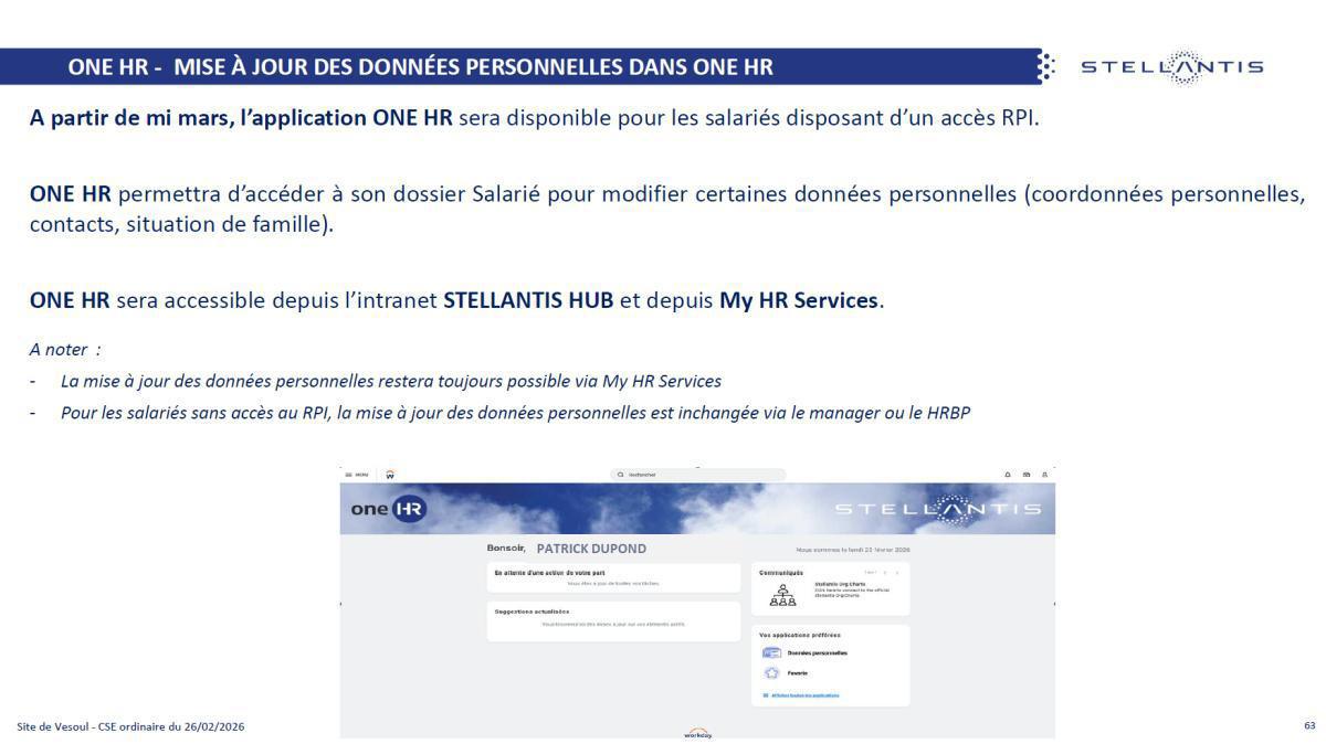 Quelques données et infos suite au CSE du 26 Février 2026