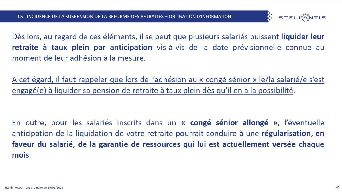 Quelques données et infos suite au CSE du 26 Février 2026