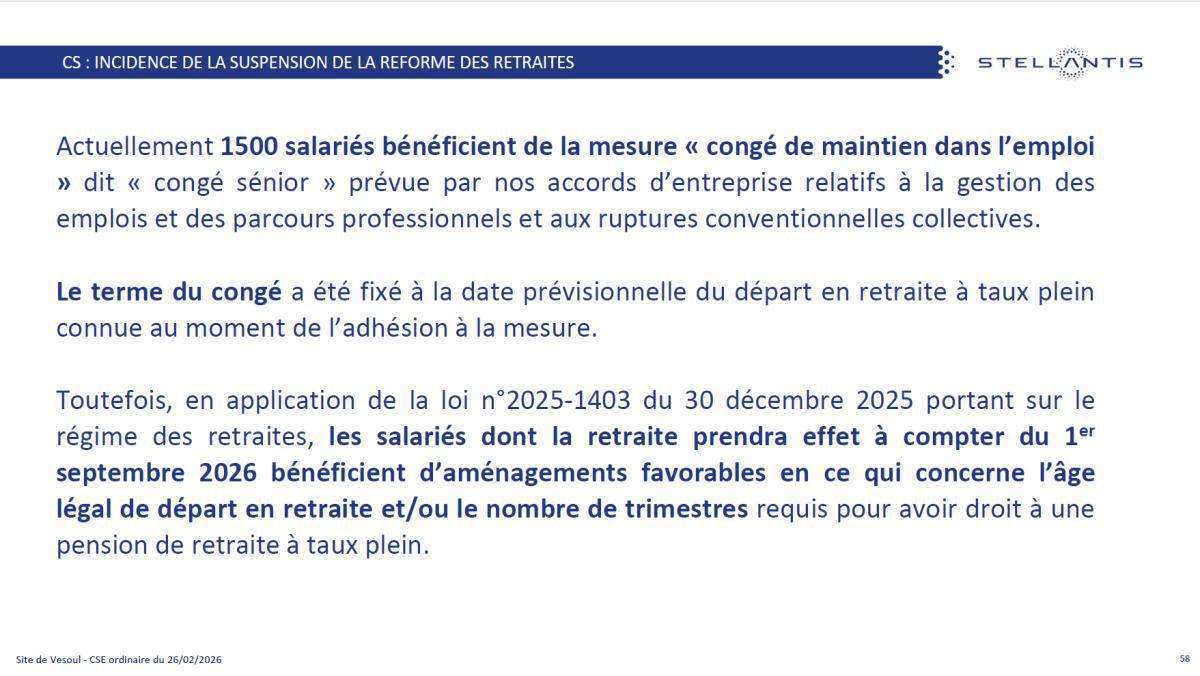 Quelques données et infos suite au CSE du 26 Février 2026