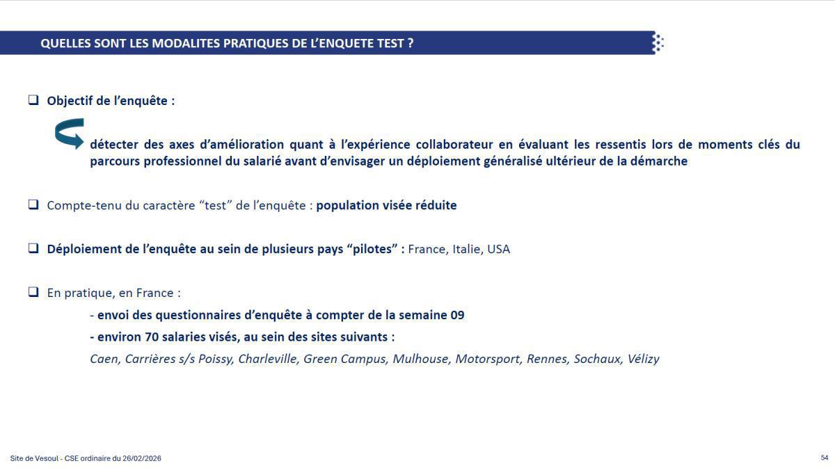 Quelques données et infos suite au CSE du 26 Février 2026