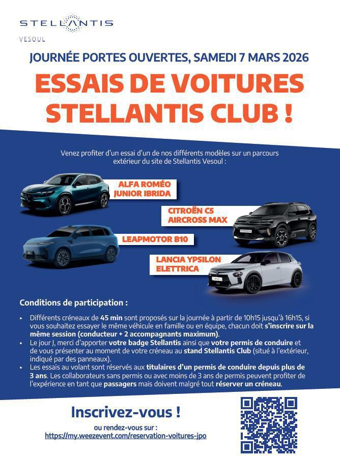 JPO et essais de voitures