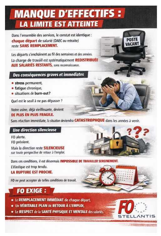 Manque d'effectifs la limite est atteinte