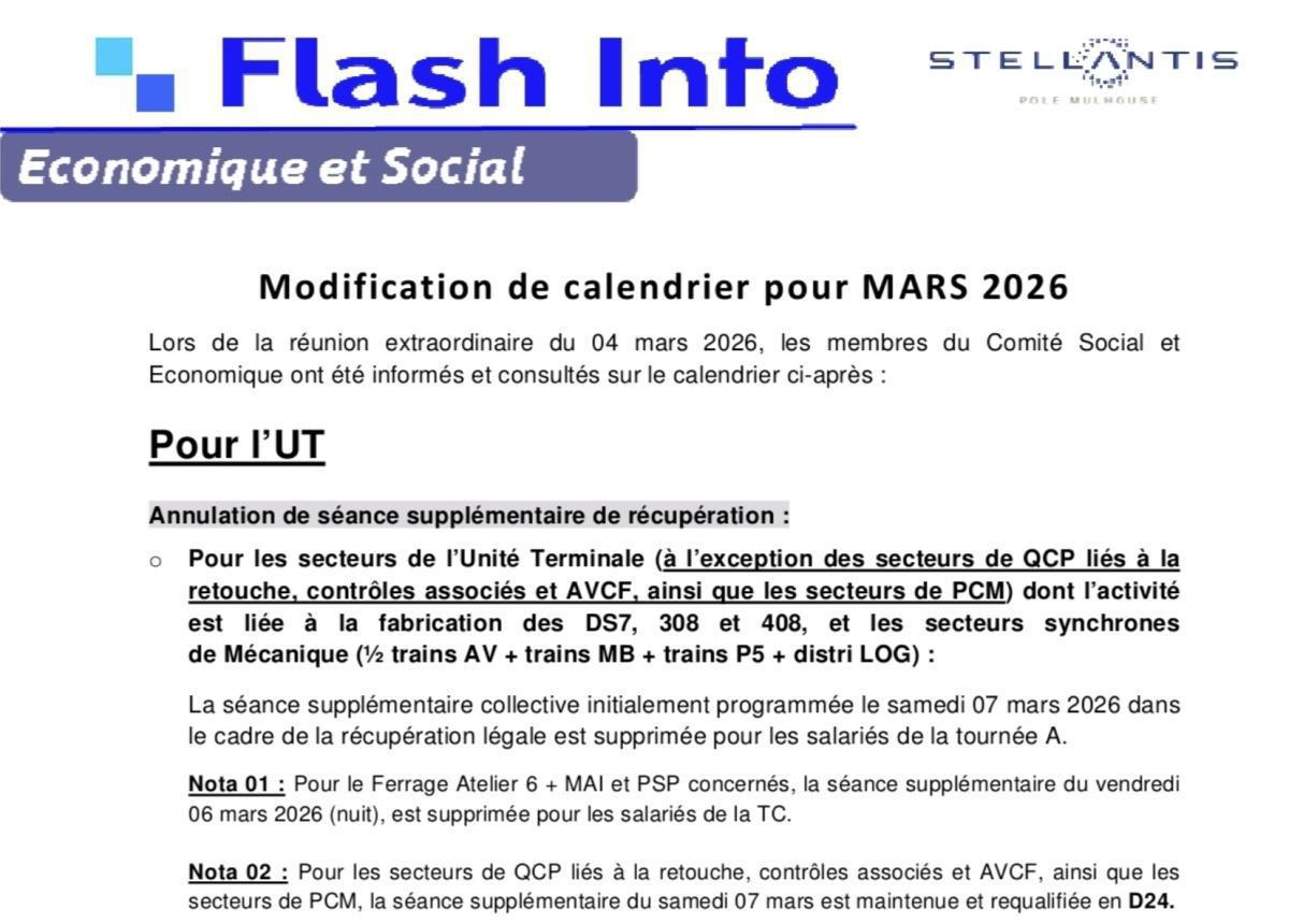 MU: CSE extra du 04 mars 2026 