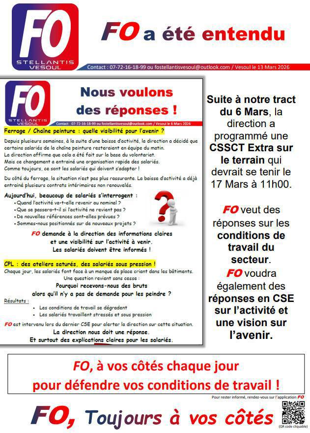 VES : FO a été entendu