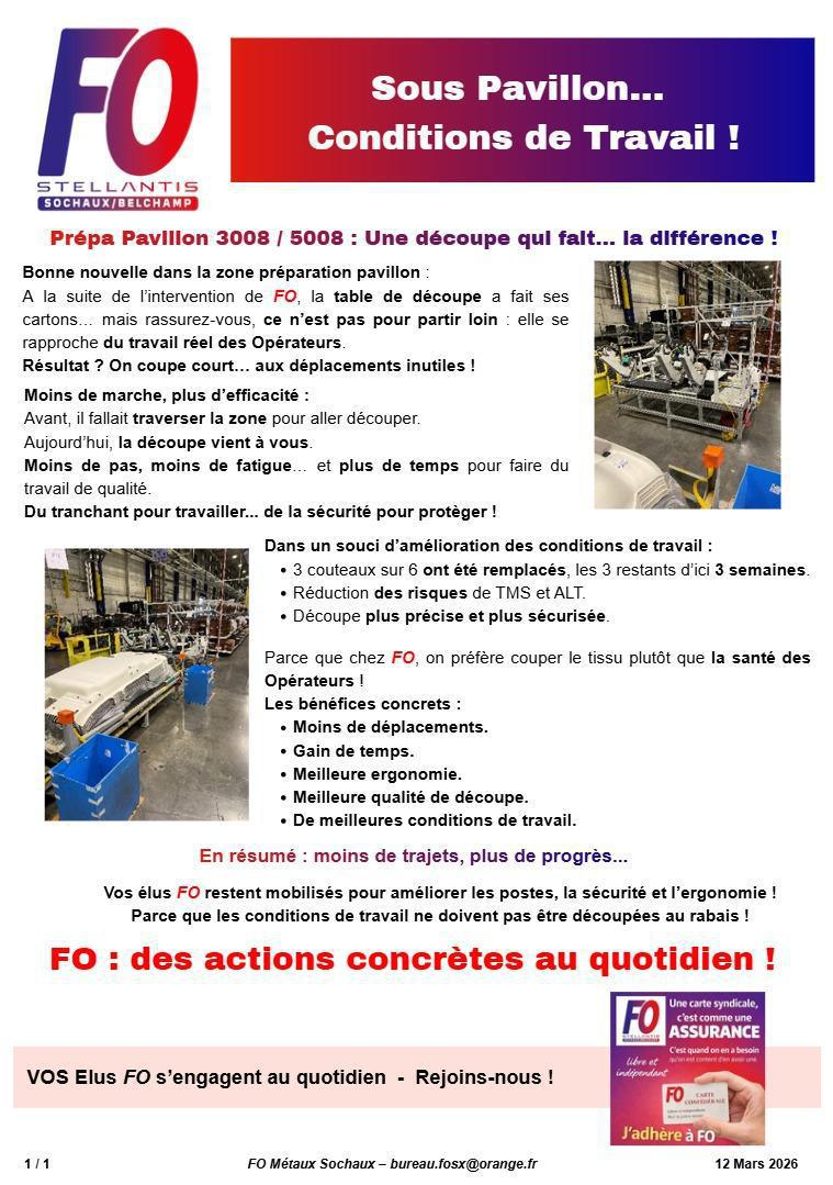 SOC: Conditions de travail...