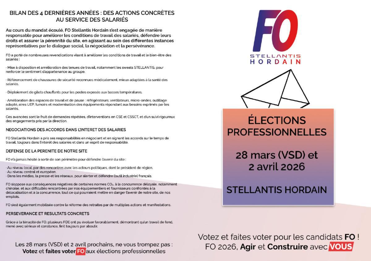 ELECTIONS PROFESSIONNELLES HORDAIN 2026✉️