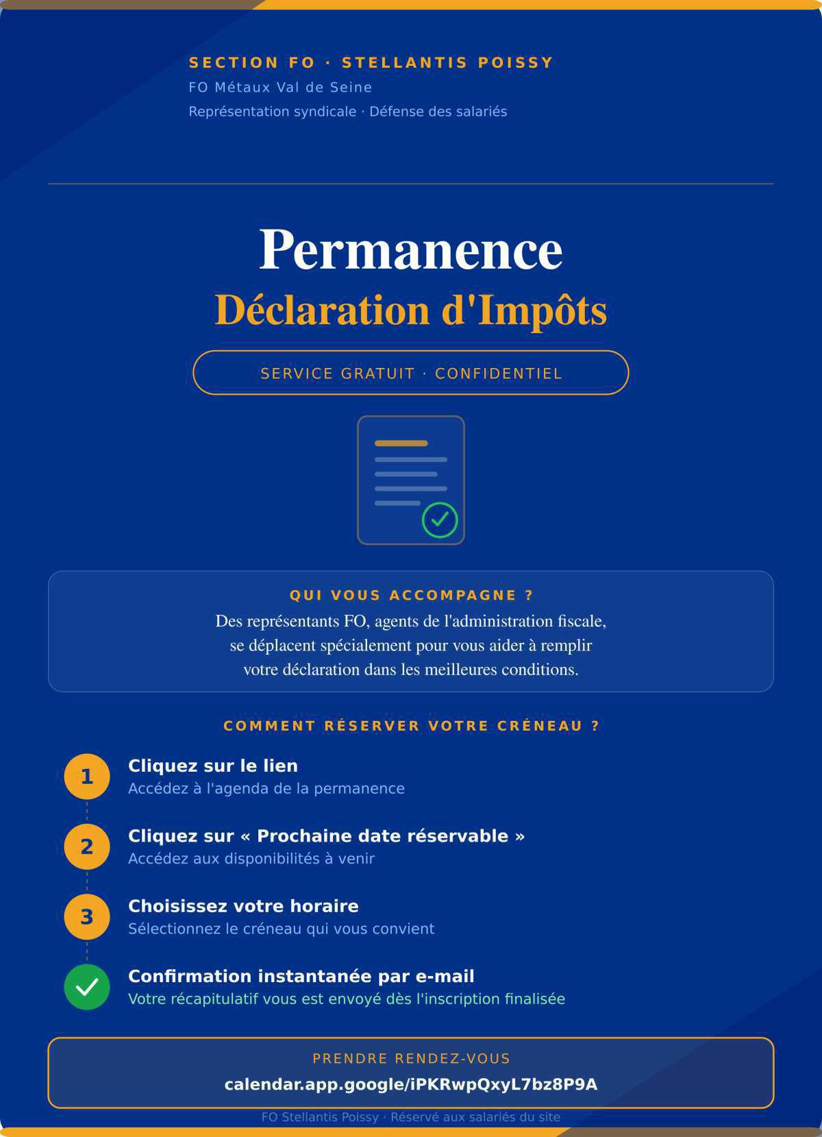 📋 Permanence Déclaration d'Impôts — FO vous accompagne 📋 Permanence Déclaration d'Impôts — FO vous accompagne