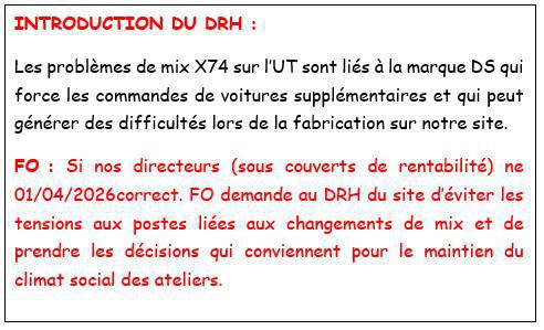 MULHOUSE: CSE ORDINAIRE DU 31 MARS 2026