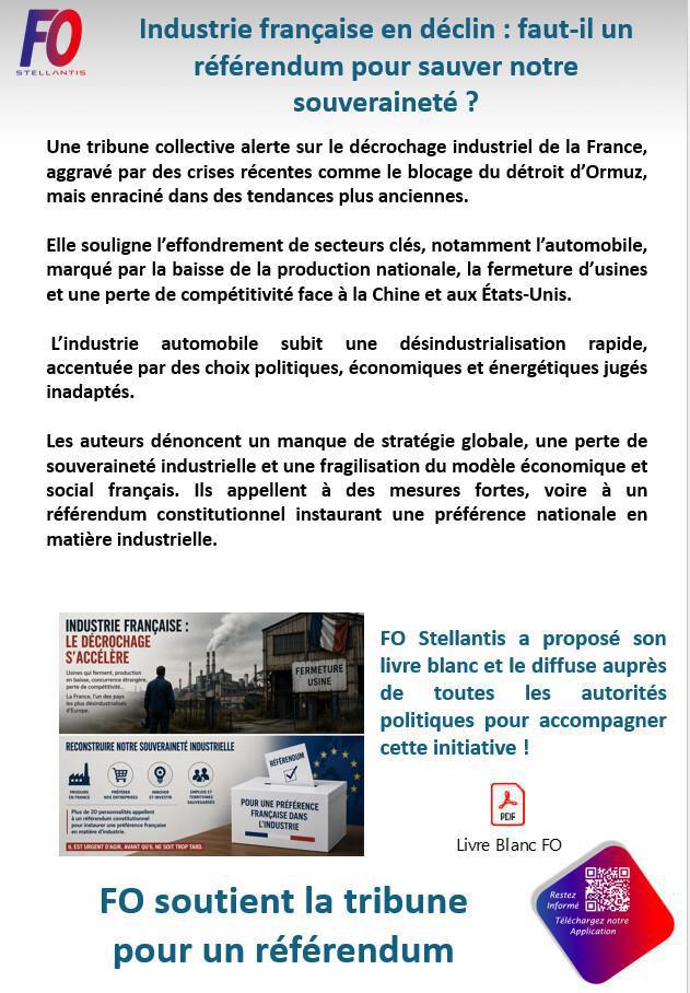 INDUSTRIE FRANCAISE EN DECLIN: FAUT-IL UN REFERENDUM POUR SAUVER NOTRE SOUVERAINETE ?