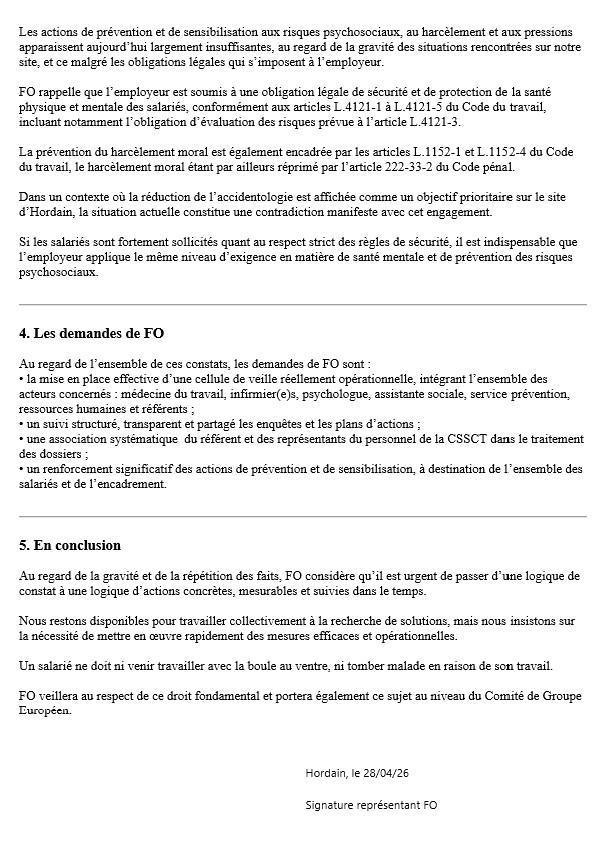 DECLARATION FO CSE ORDINAIRE 28/04/26
