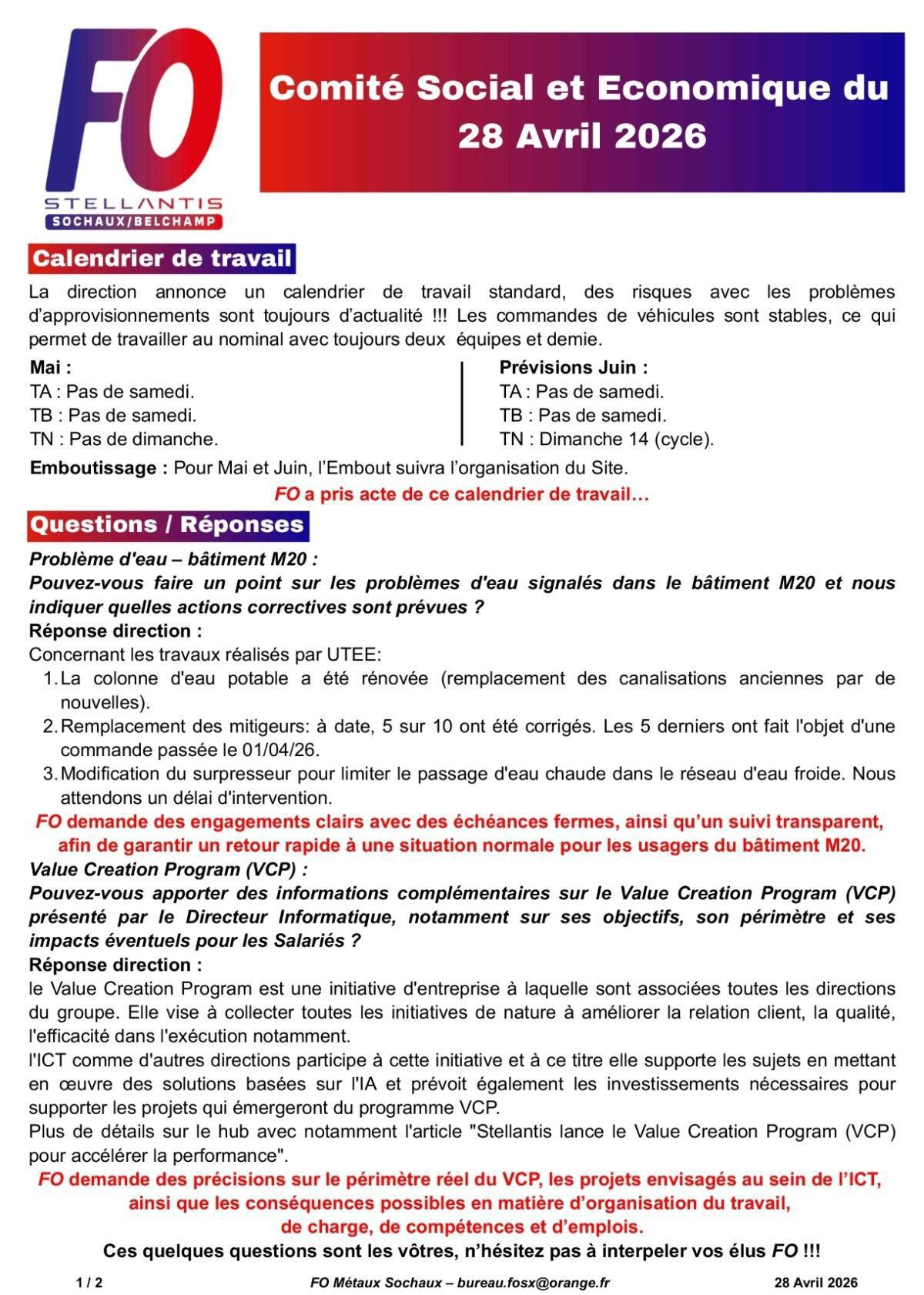 SX/BP: ...Tract CSE Ordinaire du mois d'avril 