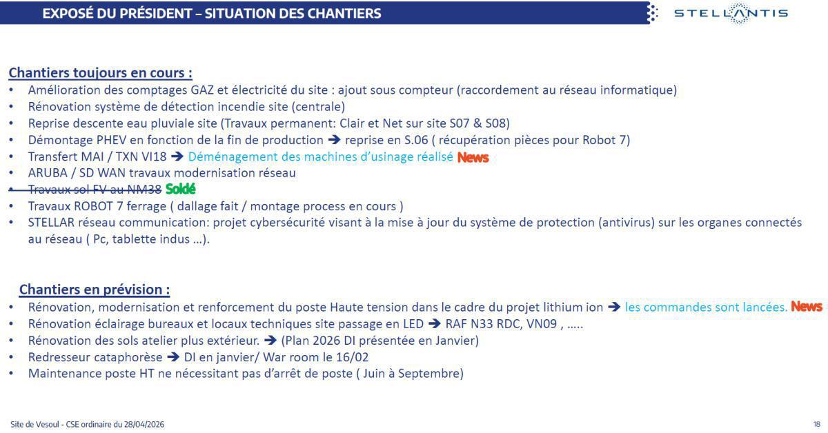 Quelques données et infos suite au CSE du 28 Avril 2026