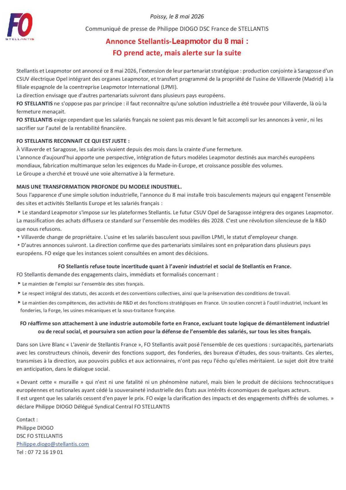 SX/BP: L'usine de Stellantis Madrid passe en JV avec Leapmotor, les conséquences ?