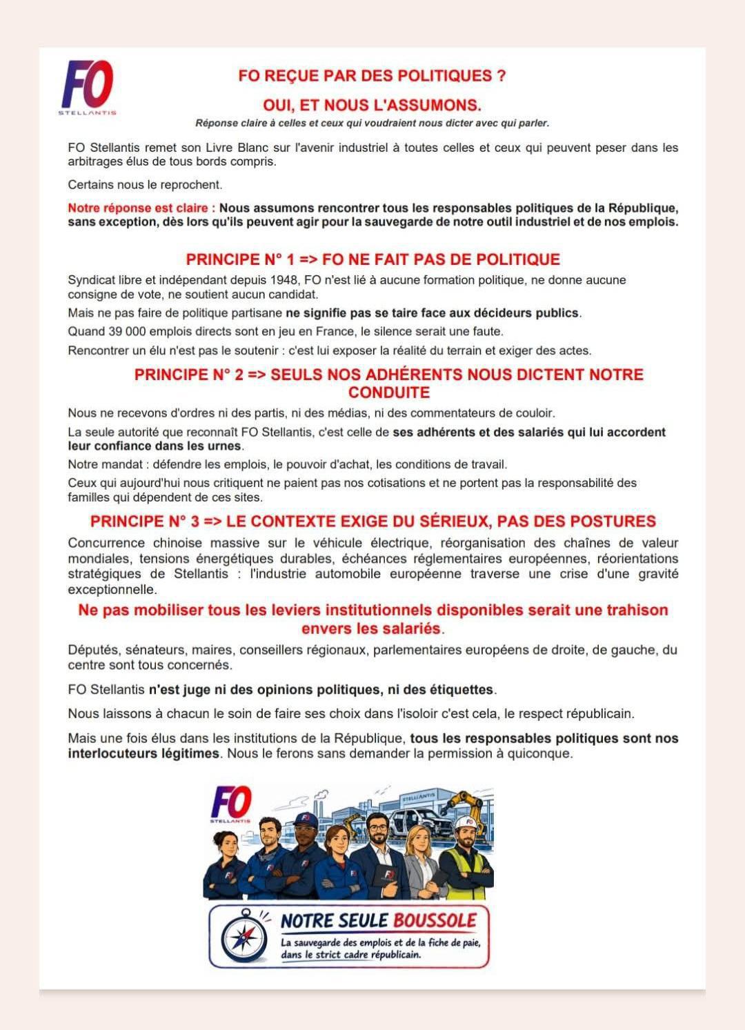 PAS DE CONSIGNE POLITIQUE CHEZ FO