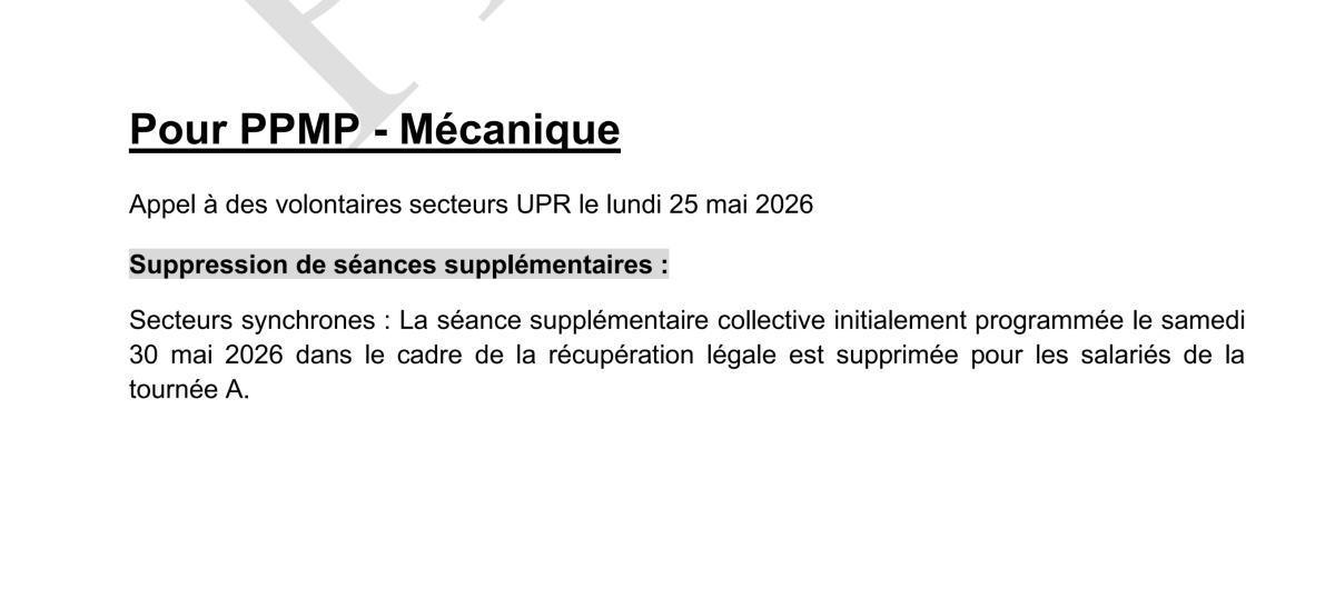 MULHOUSE: CSE EXTRA DU 20MAI 2026