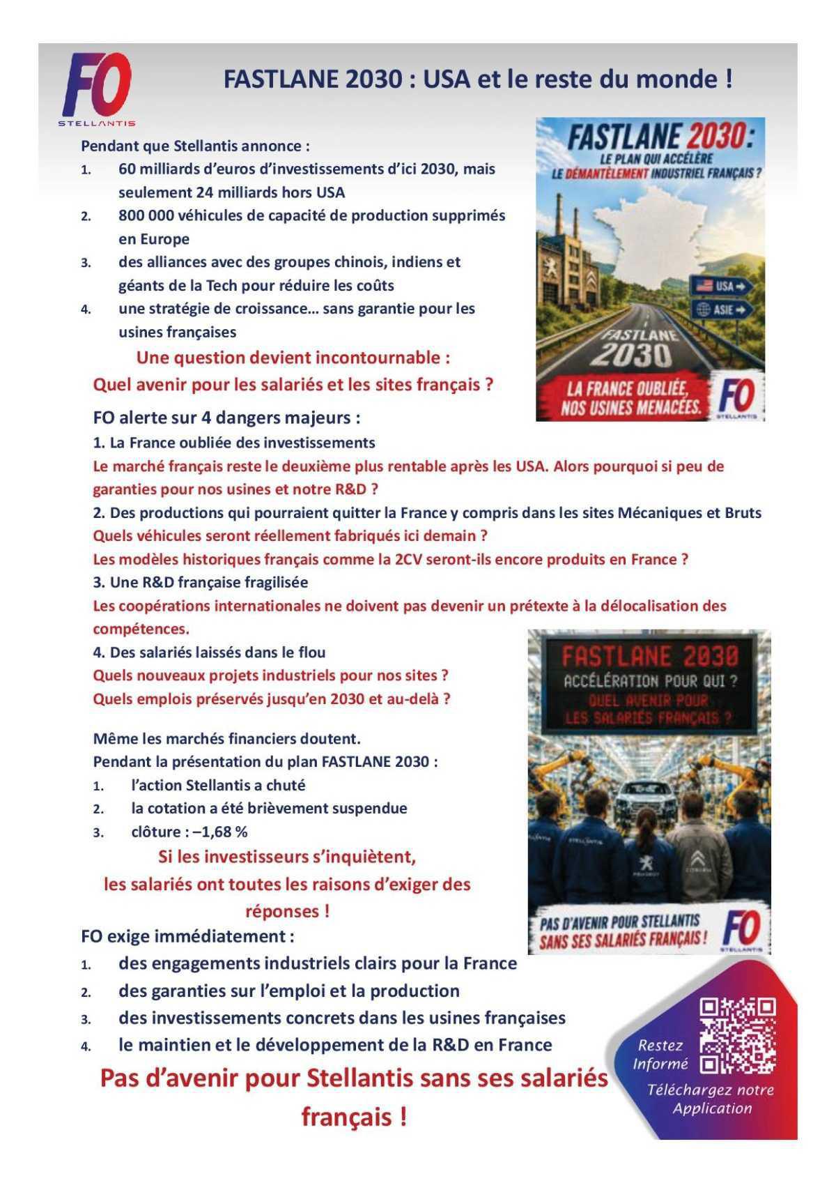 Présentation du plan stratégique, l'avis FO !