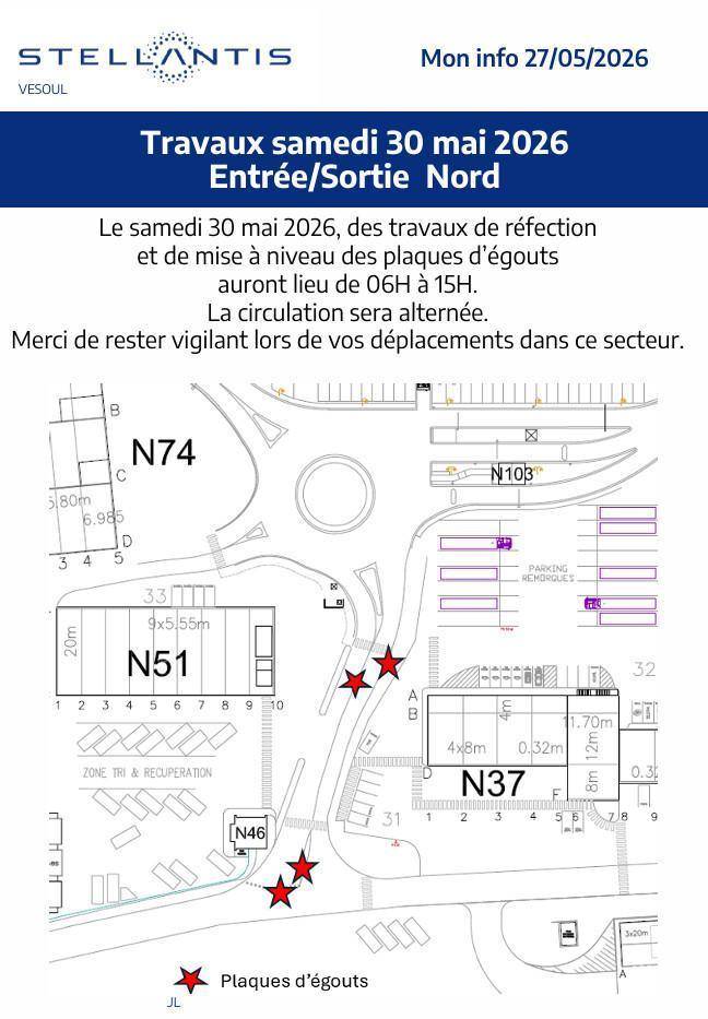 Travaux samedi 30 mai entrée Nord (CPI)