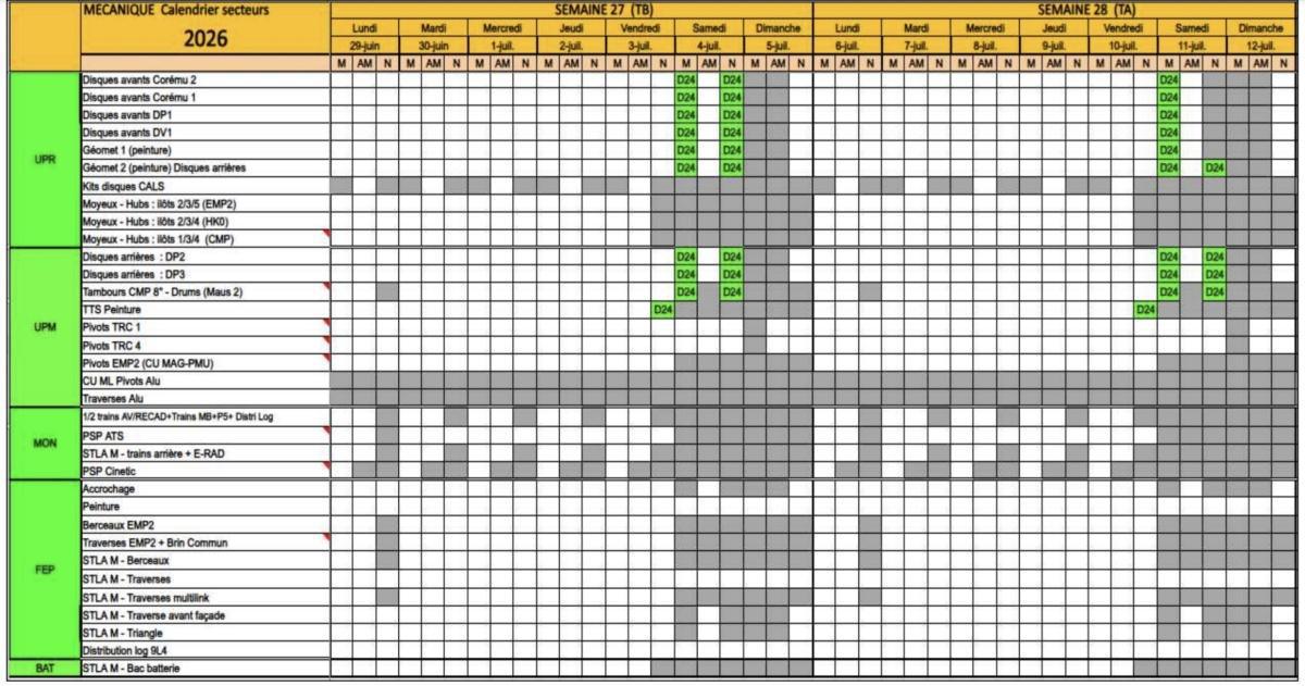 MULHOUSE : NOTE HORAIRE JUIN - JUILLET