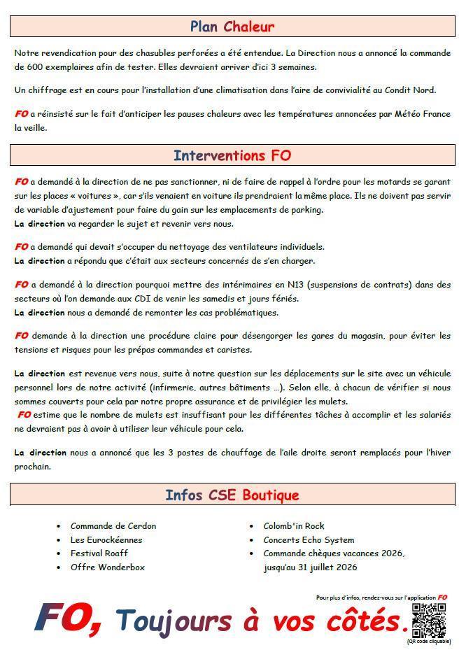 Compte rendu CSE du 27 Mai 2026