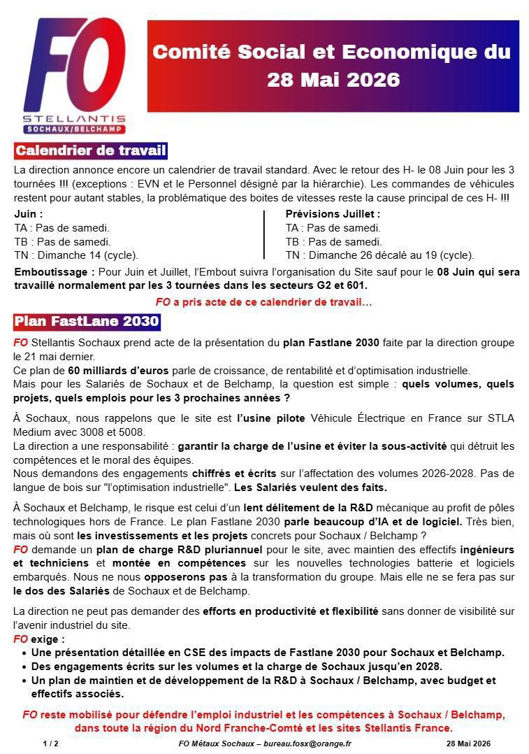 SX/BP: Tract CSE ORDINAIRE du mois de Mai 2026