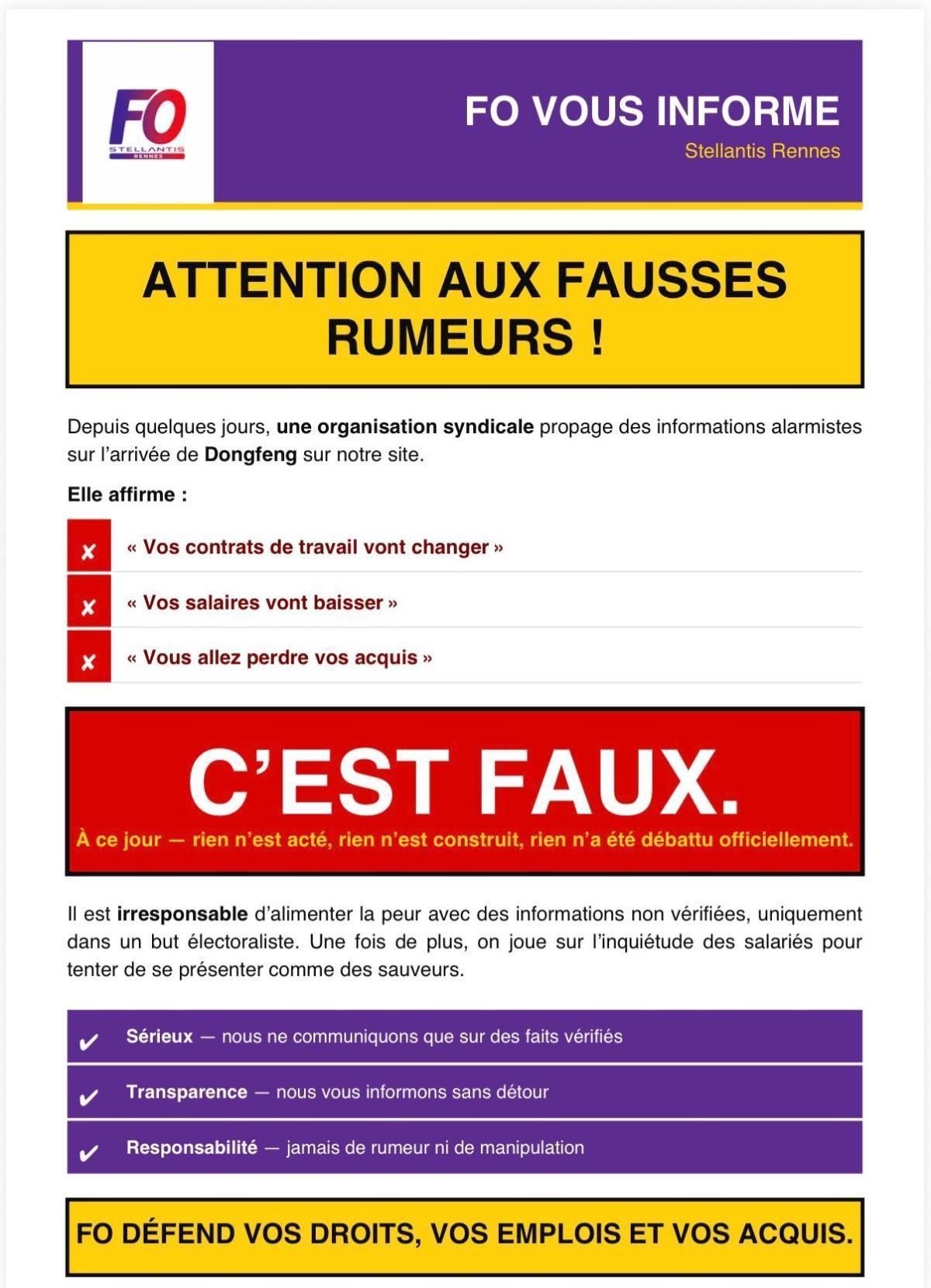 RENNES : ATTENTION AUX FAUSSES RUMEURS !