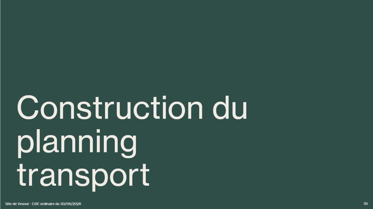 CSE de juin : Présentation plan transport