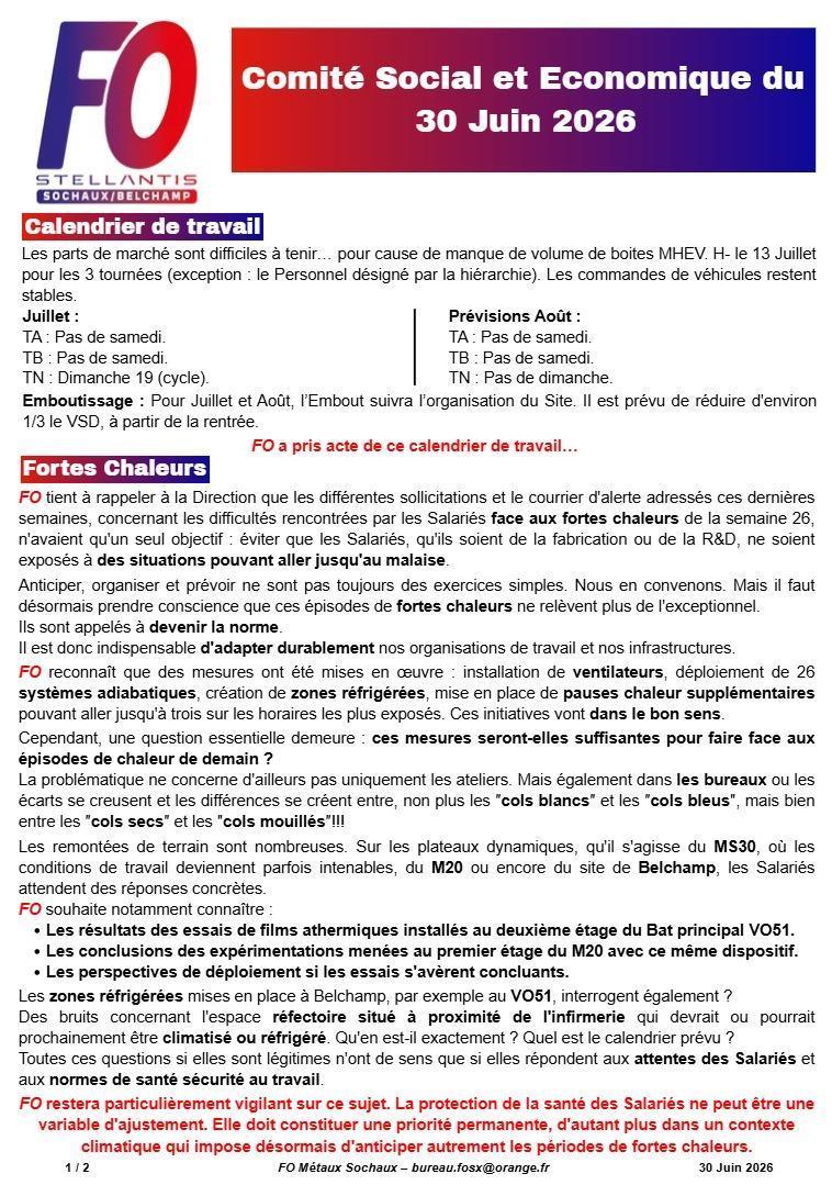 SX/BP: Tract InFO CSE ordinaire du 30 juin 2026