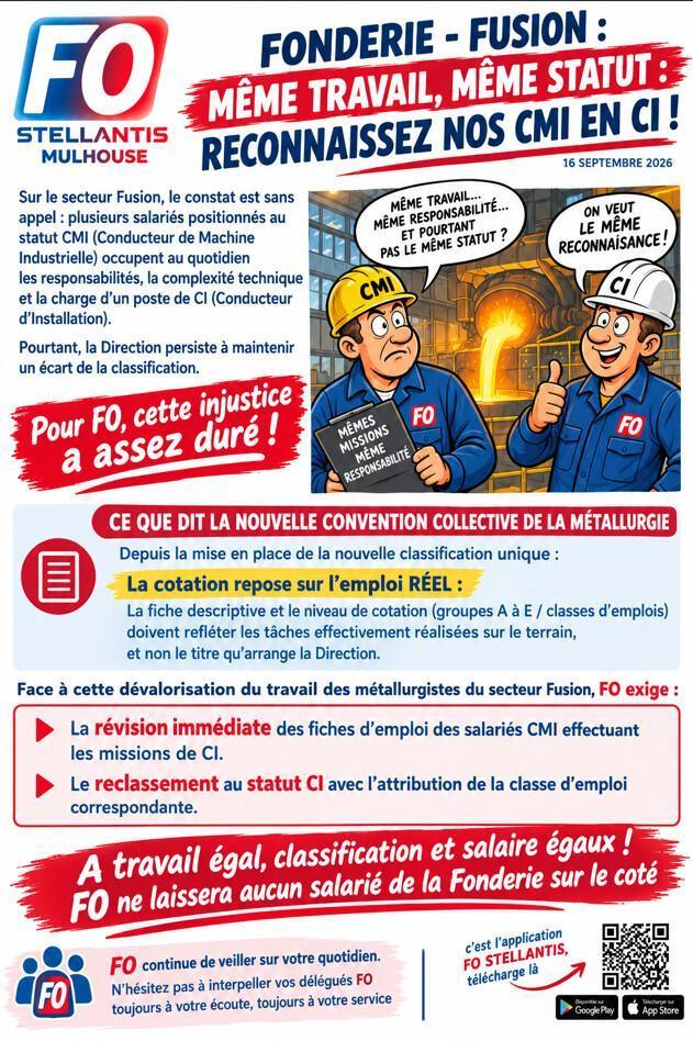 MU: FONDERIE - secteur FUSION - CMI et/ou CI ???
