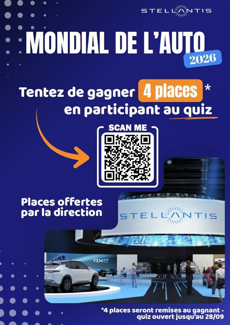 Tentez de gagnez vos places pour le mondial de l'auto !