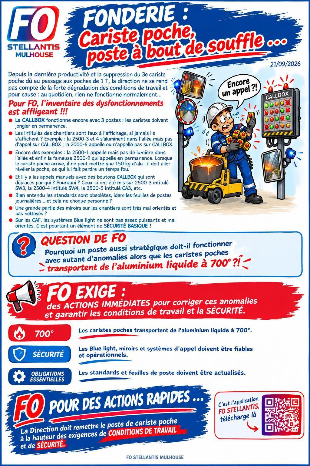 MU: FONDERIE - CARISTE POCHE, POSTE A BOUT DE SOUFFLE...