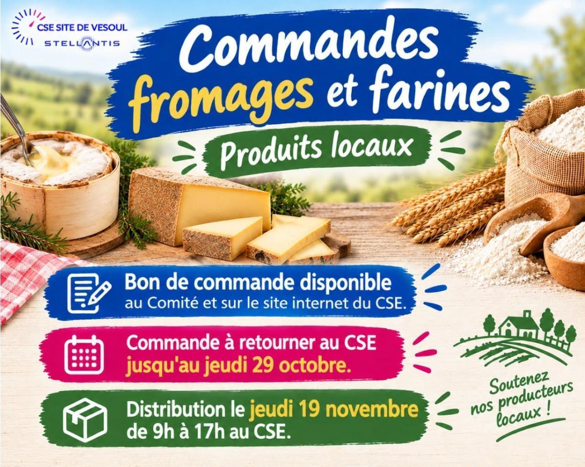 Commandes Fromages et Farines Commandes Fromages et Farines