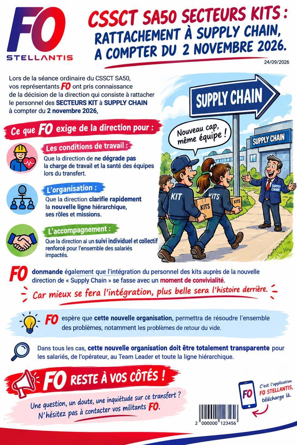 MU: CSSCT SA50 SECTEURS KITS : RATTACHEMENT À SUPPLY CHAIN, A COMPTER DU 2 NOVEMBRE 2026.