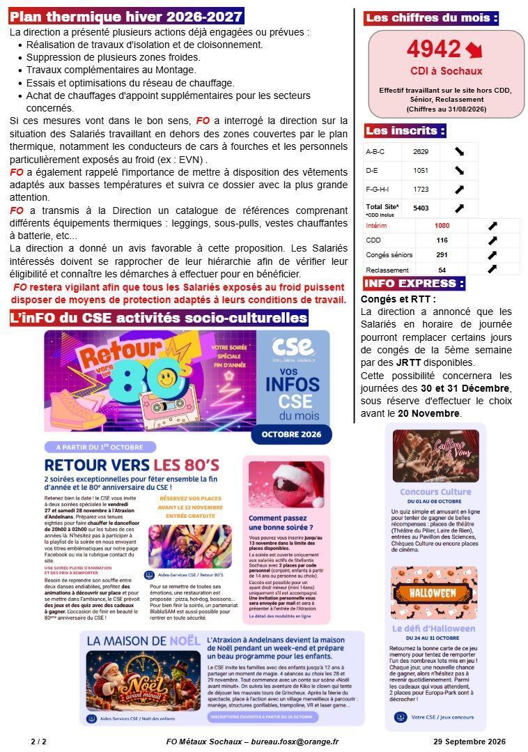 SX/BP: TRACT FO/ CSE du mois de Septembre 2026 