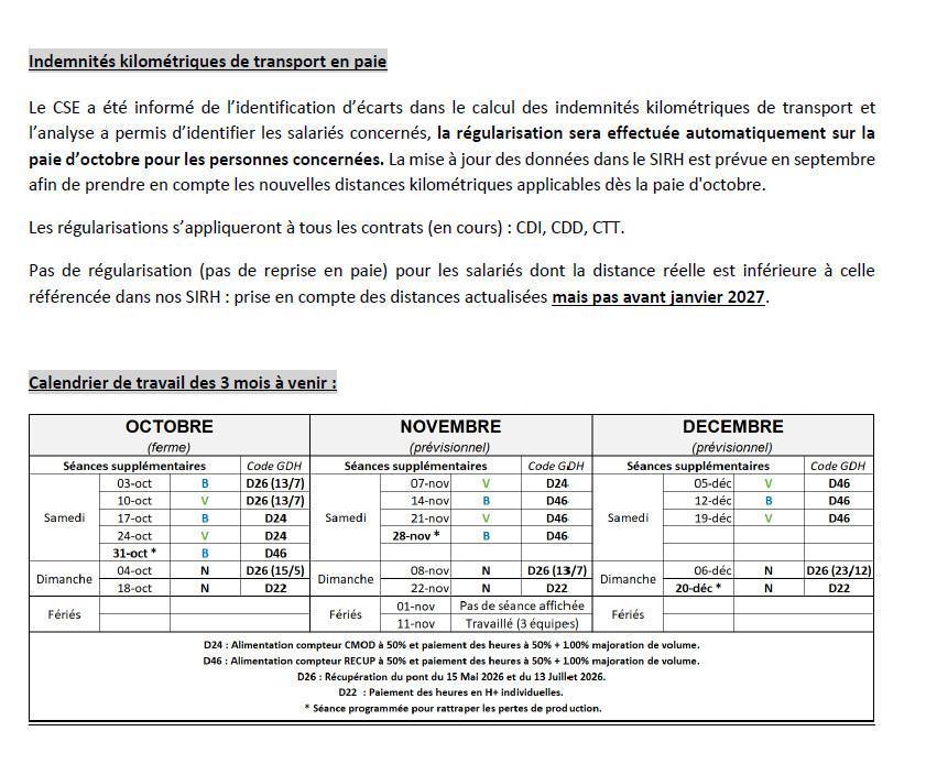 Compte-rendu du CSE ordinaire du 29 septembre 2026