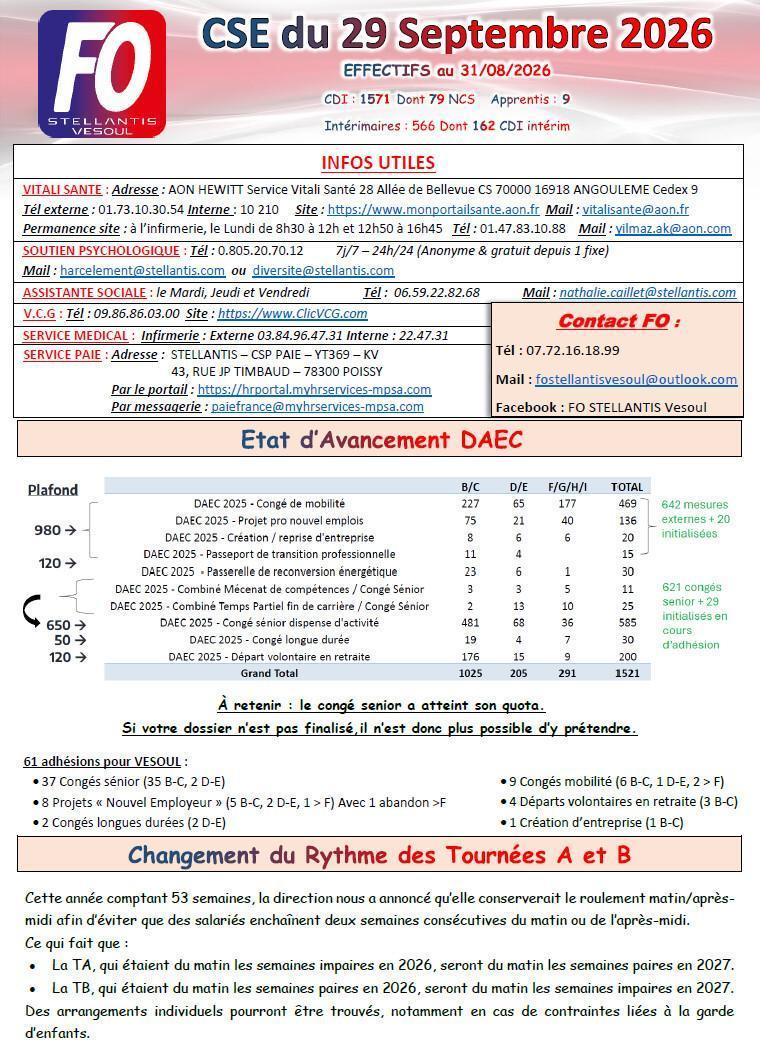 VES : Compte rendu CSE du 29 Septembre 2026