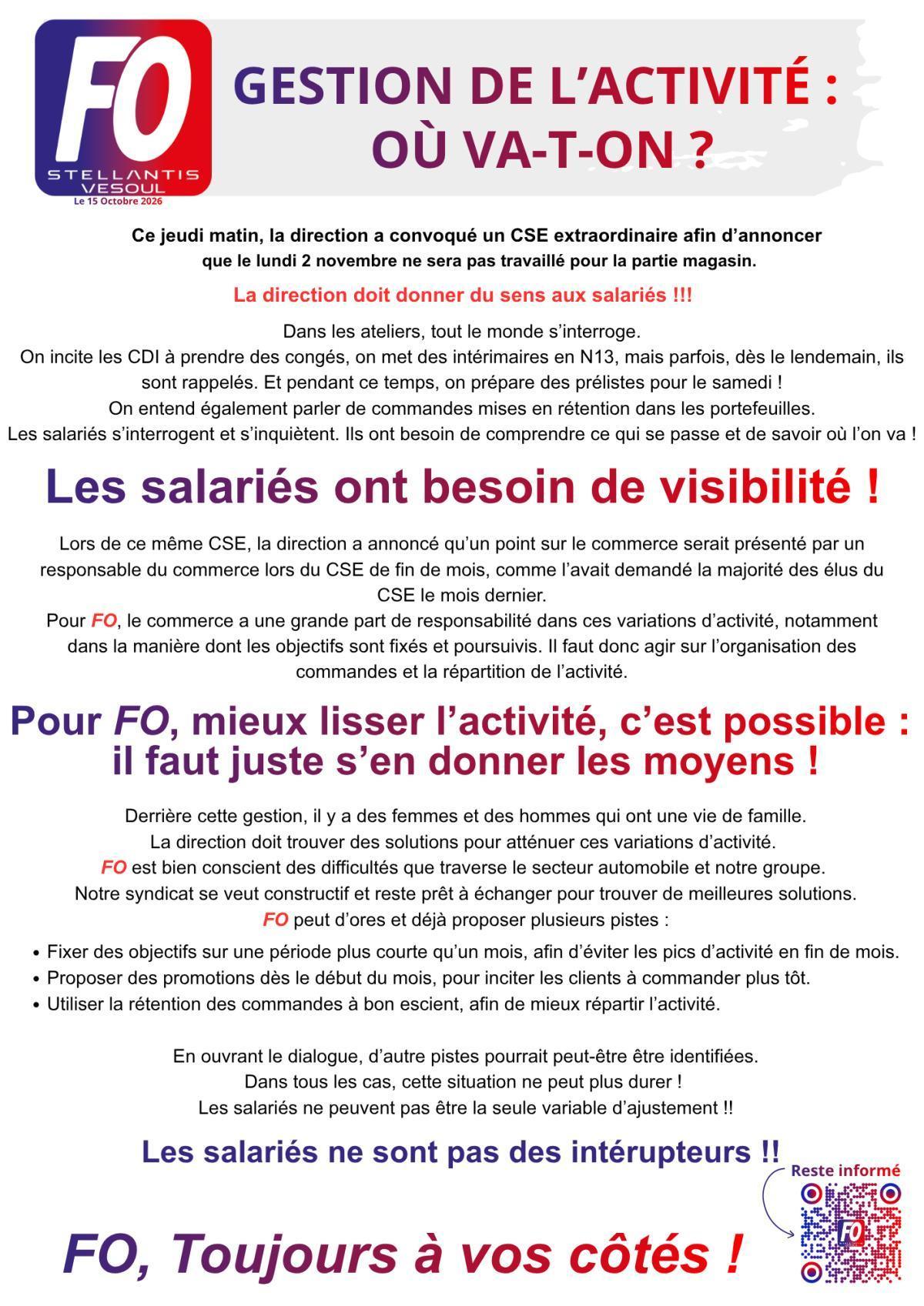 VES - Gestion de l'activité : où va t'on ?