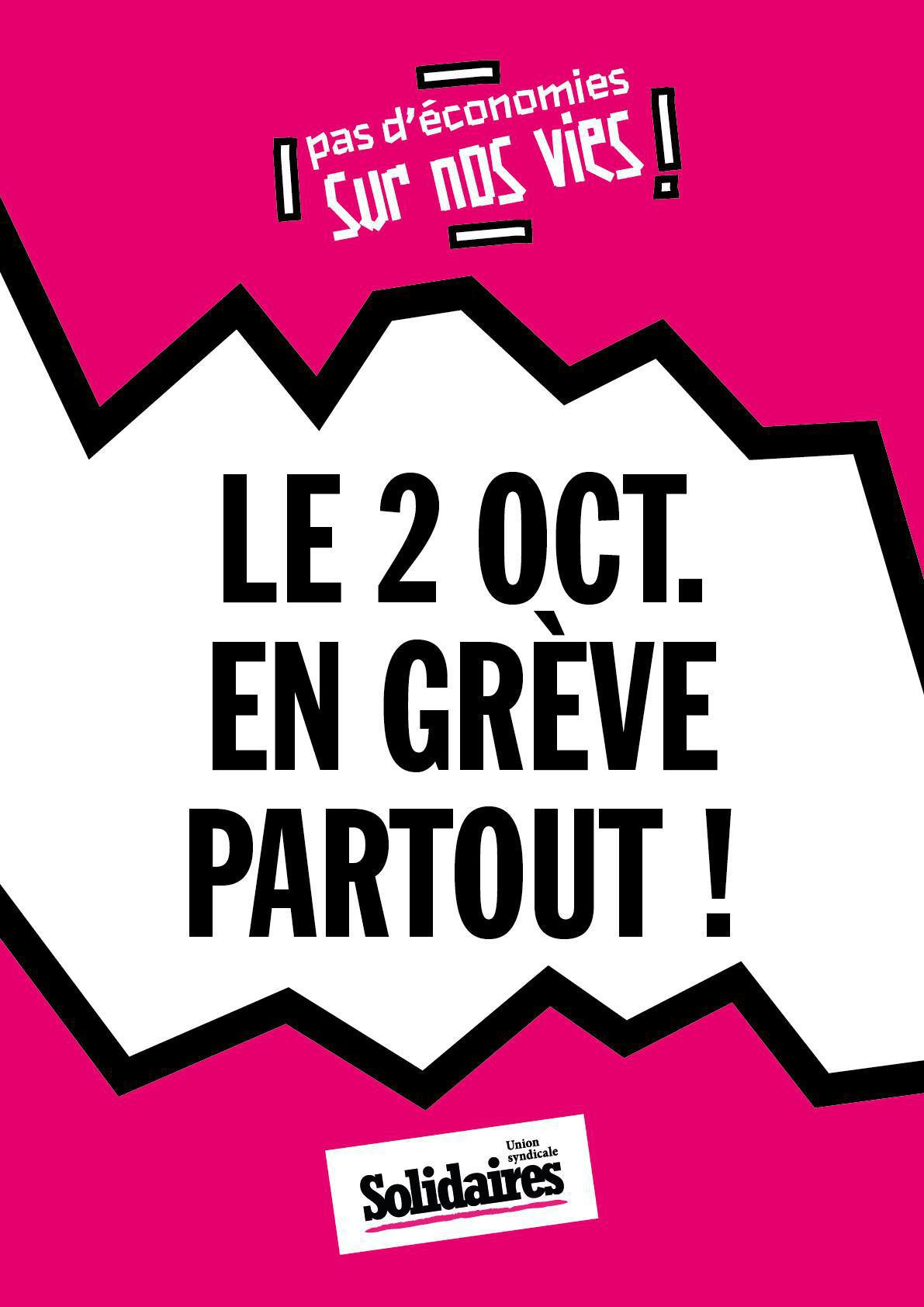 Tract CGT/FO/SUD-Solidaires pour grève 2 octobre !