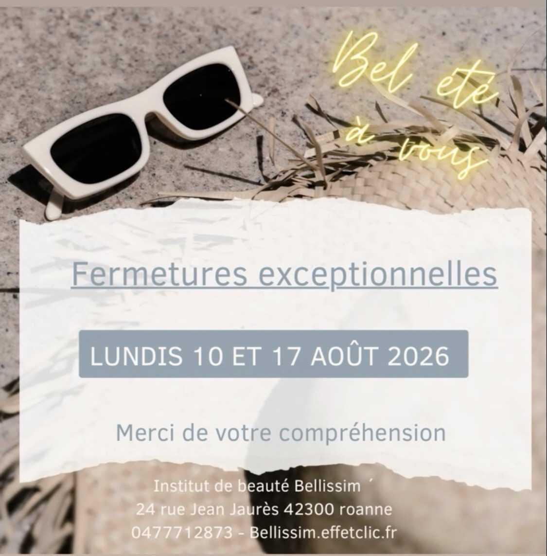 Fermetures exceptionnelles 